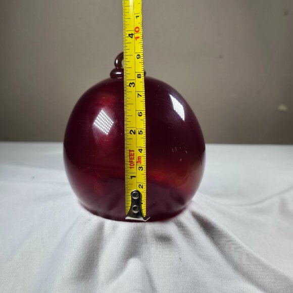 Set of 3 Hand Blown Red Glass Ornaments Witch Ball / Hanging Globe • Christmas - Picture 9 of 9